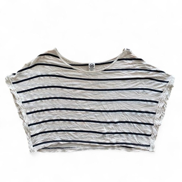 y2k Metropark 2000s striped grunge off the shoulder top  - sz small - Picture 2 of 9